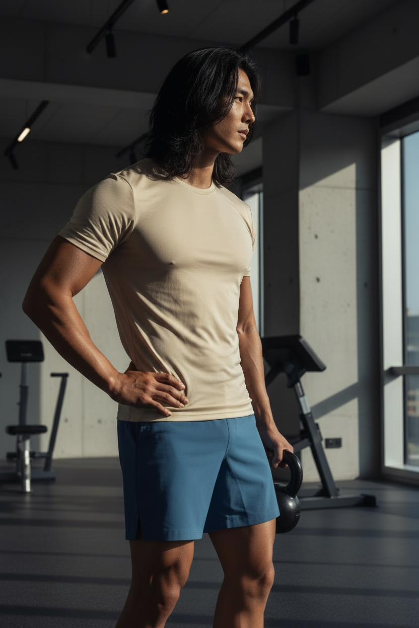 Our Story - Modelo camiseta beige